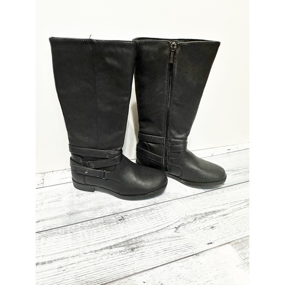 Kenneth Cole reaction girls, tall, black, vegan leather boots, Nowt size 13 - Picture 3 of 5